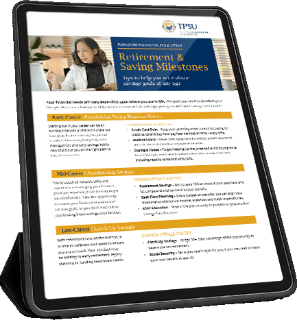 Plus Retirement Plan Trau Employee Newsletter Retirement Milestones Tablet