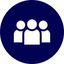 3 People In Blue Circle Icon