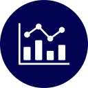 Line Chart In Blue Circle Icon