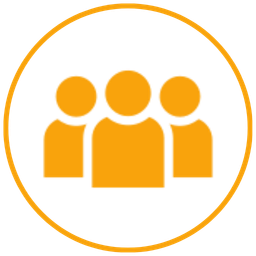 People In Circle Icon Orange